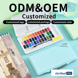 Juego de pintura de acuarela sólida de 24 colores profesional de Giorgione, Kit de bolsillo de <span class=keywords><strong>campo</strong></span> portátil para pintura de artista de papel - Product Image 2