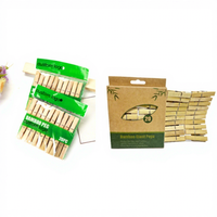 Mini pinces à vêtements en bambou naturel multi-usages et écologiques avec logo personnalisé-Clip d'artisanat biodégradable pour la lessive, la décoration intérieure et l'usage quotidien