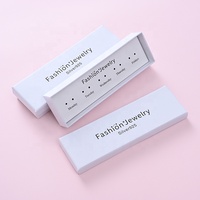 Vente en gros de luxe cinq paires de clous d'oreilles hebdomadaires emballage en carton papier pour bijoux coffrets cadeaux blancs avec insertion