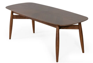 โต๊ะรับประทานอาหารไม้เนื้อแข็งแบบกำหนดเองที่ทันสมัยคอลเลกชัน Madeleine คุณสมบัติที่ปรับได้เฟอร์นิเจอร์บ้านตกแต่งห้องครัวห้องนั่งเล่นวอลนัท - Product Image 5