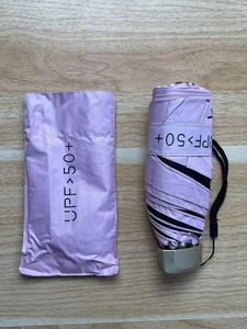 Parapluie de poche pliable Woqing 5 sections, anti-UV, mignon, manuel, design minimaliste, 6 panneaux, en alliage d'aluminium, tout-en-un, idéal pour les cadeaux promotionnels - Product Image 5