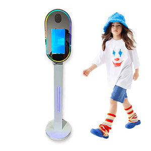 Livraison directe cabine photo personnalisée avec miroir circulaire avec logo gratuit alimentation par batterie lumière LED à changement de couleur pour cabine photo Ipad miroir - Product Image 6