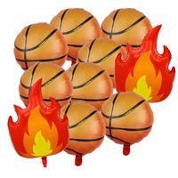 Ballon en feuille d'aluminium bleu de 40 pouces, ensemble sur le thème du basketball, ballons en Mylar étoiles, fournitures de décoration pour fête sportive d'anniversaire de 10 ans pour garçons