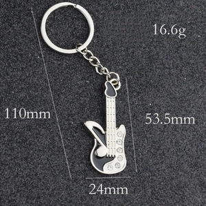 Wholesale Metal Guitar Shape Key <b>Ring</b> Black Music Keychain Custom Music‑themed Souvenir For Band Gift - Product Image 5