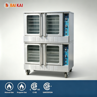 Four à convection commercial à gaz/électrique avec revêtement céramique certifié ETL pour la cuisson de pizzas et de pains en boulangerie