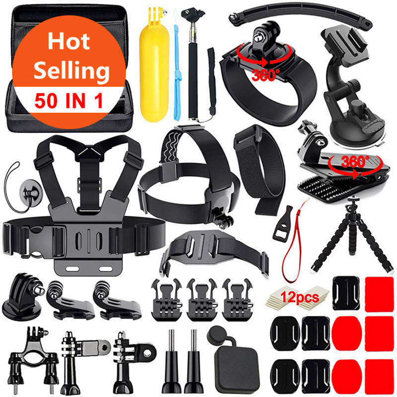 HONGDAK Vlog Camera Video Slow Motion 4k Full HD Action Camera for Go Pro Bike Motorcycle Helmet Diving Camera Accessories Kit