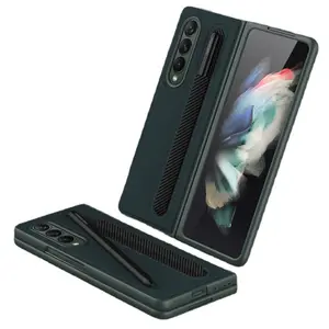 New Arrival PU Leather with S Pen Fold Edition Holder Slot Cell Phone Back Case For Samsung Galaxy Z Fold 3 5G