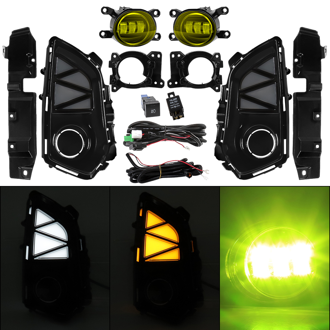 grey cover with yellow light 3 lens