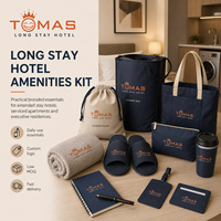 Set de Regalo de Bienvenida para Habitación de Hotel, Bata con Logotipo Personalizado, Pantuflas, Botellas Dispensadoras para Cuidado Personal, Botella de Agua, Toalla para Artículos de Hospitalidad