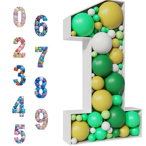 Balloon Giant Number Balloon Frame 0-9 Balloon Filling Box Stand Rose Gold Birthday Party Anniversary Wedding Decor Balloon Number Stand