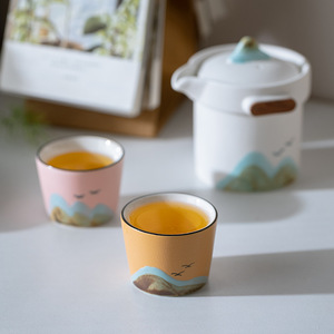 Service à thé de voyage en céramique portable, design minimaliste, théière avec tasses pour usage extérieur, origine Dehua - Product Image 4