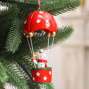 Lot de décorations de Noël en forme de montgolfière mignonnes, cloche de Père Noël, pendentifs colorés imprimés pour sapin de Noël - Product Image 6