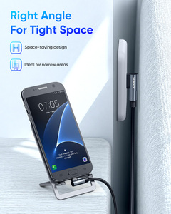 SUNGUY 90 Degree Nylon Braid USB <b>Cable</b> 18W Fast <b>Charging</b> <b>Cable</b> USB Data <b>Cable</b> for Mobile Phone and Power Bank Car Use - Product Image 2
