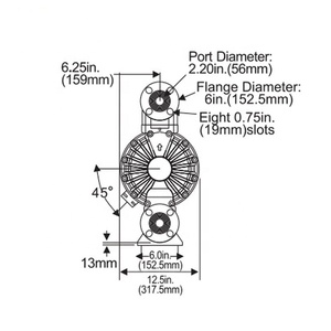 568L/Min 34m 3/H BML-50P Air Operated Double Diaphragm Pump 2 "Pneumatic Diaphragm Pump PP AODD Pompa Tahan Korosi - Product Image 4