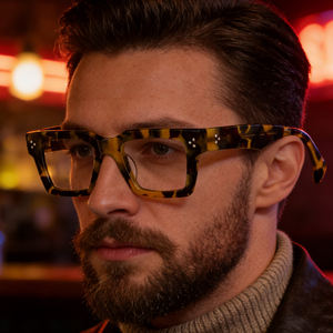 Montura de Gafas Ópticas Cuadradas con Aro Completo, Acetato, Lujo, Moda, Anti-Radiación, Bloqueador de Luz Azul, Unisex, Gafas Anti-Luz Azul - Product Image 4