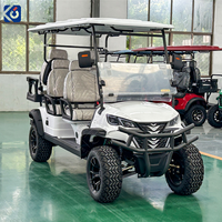 Voiturette de golf électrique homologuée CAMP 72V 5KW 6 places avec batterie au lithium, tout-terrain, de luxe, pour les communautés et les visites urbaines