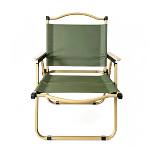 Chaise pliante Kermit pour jardin extérieur avec accoudoirs en bois de hêtre, cadre en tube carré, portable, légère, taille moyenne et grande - Product Image 2