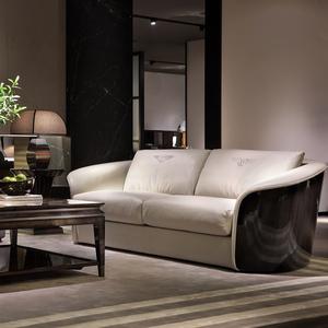 Ensemble de canapés carrés en cuir <span class=keywords><strong>KINGSWOOD</strong></span> super doux, placage en bois massif italien brillant, pour villa et sous-sol - Product Image 1