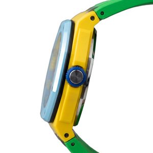 Boîtier en composite biocéramique écologique, mouvement à quartz MiYOTA, bracelet en caoutchouc, style sportif, verre résistant à l'eau, aiguilles luminescentes - Product Image 3