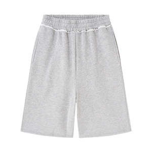Shorts de jogging amples pour hommes, 100% coton, délavés à l'acide, avec logo personnalisé, imprimé vintage vieilli, longueur 3/4, grandes tailles - Product Image 2