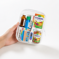 Lot de 3 pochettes rigides transparentes moyennes avec fermeture éclair, sacs transparents à fermeture éclair, pochettes rigides pour sac à main et organiseur de sac à couches