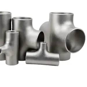 carbon steel and stainless steel 304 316l pipe fittings din2615 butt welded seamless straight equal cross tee for industry