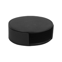Ensemble de sous-verres ronds en cuir PU noir, protège-surfaces de table et de bureau