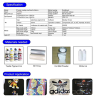Printer DTF A1 Dual XP600 Direct Transfer Film I3200 60cm dengan Mesin Penggoyang Bubuk DTF 24 Inch untuk Kaos