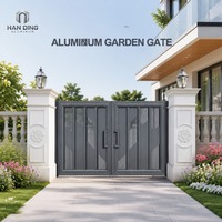 Puerta de Jardín de Aluminio con Juego de Postes, Kit Completo, Control Remoto, Deslizamiento Automático, Recubrimiento en Polvo, Impermeable, Fábrica OEM ODM