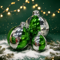 Cloches de Noël, Boules Miroir Chromées Réfléchissantes pour Décoration de Centre Commercial, Rouge, Or, Argent, Vert, Décoration de Noël, Publicités Gonflables