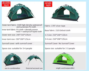 Factory OEM Four-season Triple Layer Lightweight 2.4KG Outdoor <b>Waterproof</b> Camping 4-6 Person Auto <b>Tent</b> Automatic Camping <b>Tent</b> - Product Image 4