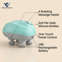 Masseur intelligent pour animaux de compagnie, masseur électrique pour chien et chat, rechargeable, multifonction, pétrissage, vibration, relaxation, outil de toilettage portable