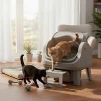 Litière automatique intelligente à nettoyage automatique, à ouverture supérieure, anti-pincement, facile à nettoyer, grande capacité, pour plusieurs chats