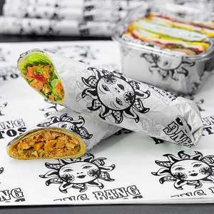 Custom Disposable <b>Food</b> Grade Greaseproof <b>Wrapping</b> Sandwich <b>Paper</b> Waterproof Oil Proof for Hamburger Fried Chicken Cake Bread - Product Image 6