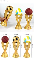 Trophée de football et de basketball en résine, série sportive créative peinte, de l'usine d'exposition de Wenzhou