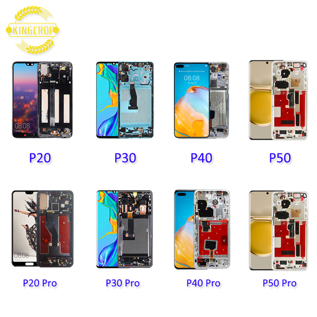 New Original for Huawei P20 P30 P40 P50 LCD Touch Screen Digitizer Assembly for Huawei P20 Pro P30 Pro P40 P50 Pro LCD Screen