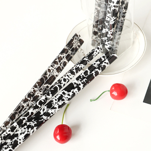 Het بيع 10 ماصات مطبوعة بقرة ماصة شرب لطيفة مطبوعة بحليب بقر 30-40 أونصة أكواب أكواب أكواب إكسسوارات زجاجة ماء - Product Image 6