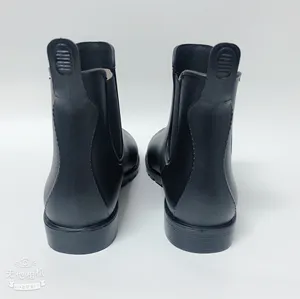 Black Ankle Garden Pvc Rain Boots For Women