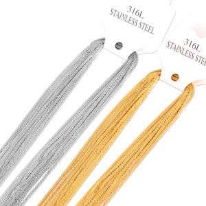 Collar de cadena de acero inoxidable de 2 mm, 45 cm, 50 cm, 55 cm, 60 cm, diseño simple para regalo - Product Image 1