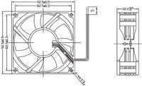 Nouveau ventilateur de refroidissement DC 9232MM à double roulement à billes 7200RPM pour armoires industrielles