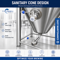 Cuve de Fermentation Conique en Acier Inoxydable Tonsen 6000L avec Enveloppe Chauffante, Fermenteur Refroidissant 60HL Unitank pour Brasserie Commerciale