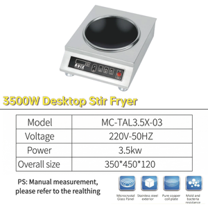 Table de cuisson à <span class=keywords><strong>induction</strong></span> électrique commerciale concave 3500W, grande puissance, <span class=keywords><strong>pour</strong></span> restaurant, <span class=keywords><strong>plaque</strong></span> de cuisson réglable - Product Image 4