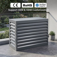 Cache-climatiseur métallique JH-Mech sur mesure, structure solide en métal, design à persiennes, 39,4 L x 19,7 P x 27,6 H pouces
