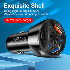 55W 3端口<span class=keywords><strong>USB</strong></span>车载充电器快速充电PD快速充电3.0 <span class=keywords><strong>USB</strong></span> <span class=keywords><strong>C</strong></span>车载手机充电器适配器适用于iPhone 14 13 12小米三星 - Product Image 4
