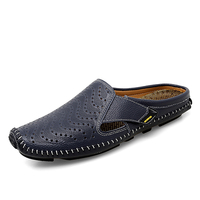 Mules pour hommes chaussures mocassins conduite pantoufles Penny mocassins appartements en cuir sans lacet à enfiler été Air trou bas respirant sandales