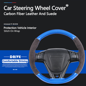 Funda <span class=keywords><strong>de</strong></span> <span class=keywords><strong>Volante</strong></span> <span class=keywords><strong>de</strong></span> Coche Deportiva Popular <span class=keywords><strong>de</strong></span> Fábrica, Cómoda, Antideslizante, Universal, <span class=keywords><strong>de</strong></span> 38 cm, <span class=keywords><strong>de</strong></span> 4 Radios, Cosida a Mano, <span class=keywords><strong>de</strong></span> <span class=keywords><strong>Fibra</strong></span> <span class=keywords><strong>de</strong></span> <span class=keywords><strong>Carbono</strong></span> - Product Image 4