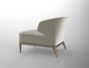 Poltrona in Pelle e Tessuto <span class=keywords><strong>Beige</strong></span> Stile Italiano Semplice, Divano Relax per Soggiorno - Product Image 2