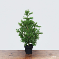 Fuyan Fabrik 48cm Grüner Künstlicher Bonsai-Kiefernbaum Duftende Plastik-Dekorationspflanze für Hotels mit Gras- und Blumentypen