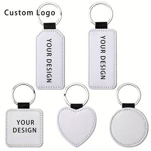 Wholesale Eco-Friendly <b>Keychains</b> in <b>Custom</b> Shapes, Stainless Steel and PU Leather for Festive Printing - Product Image 4