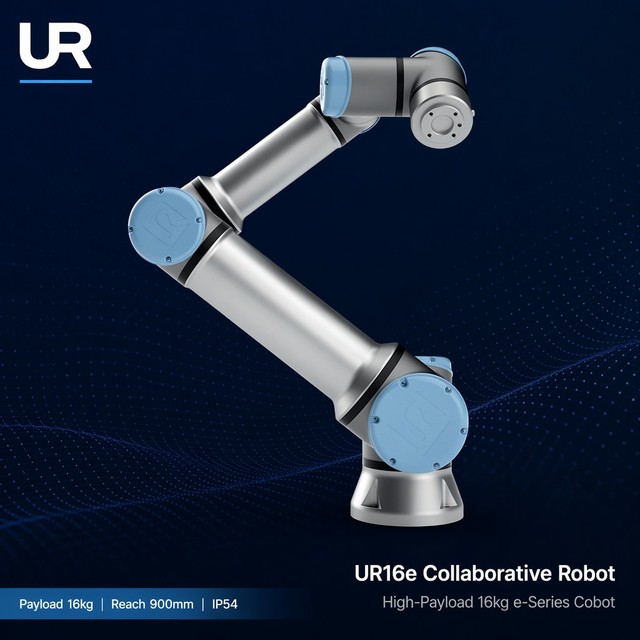 UR16E Aluminum Collaborative Robot with Motor PLC 350W 12/24V 16kg 100 Production Capacity for Picking Assembling Placing Parts